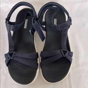 Skechers Blue Sporty Sandals with Cushioned Sole